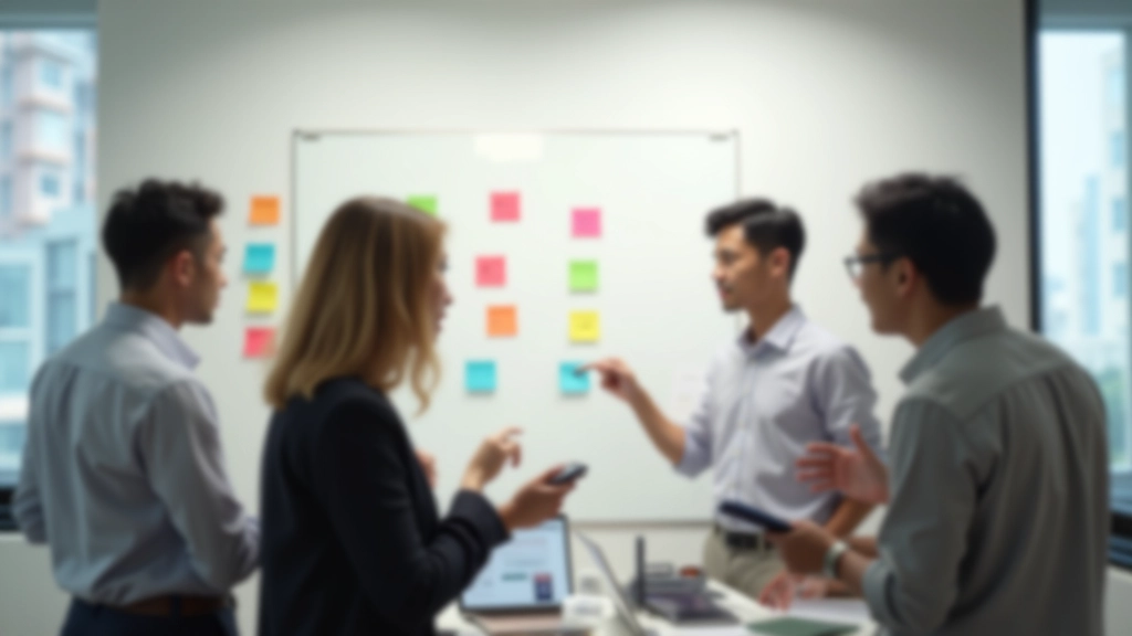 Team collaborating on goal-setting exercise