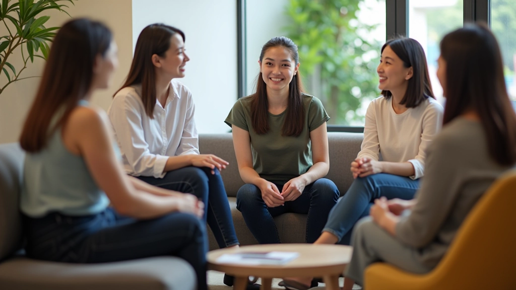 Support group meeting in circle